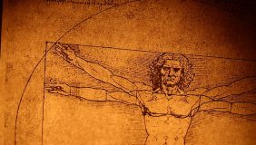 Photo of the Vitruvian Man by Leonardo Da Vinci from 1492 